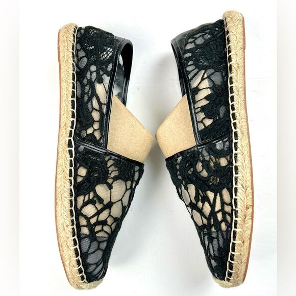 Rebecca Minkoff Jenny Black and Tan Espadrille Flats - Picture 5 of 11
